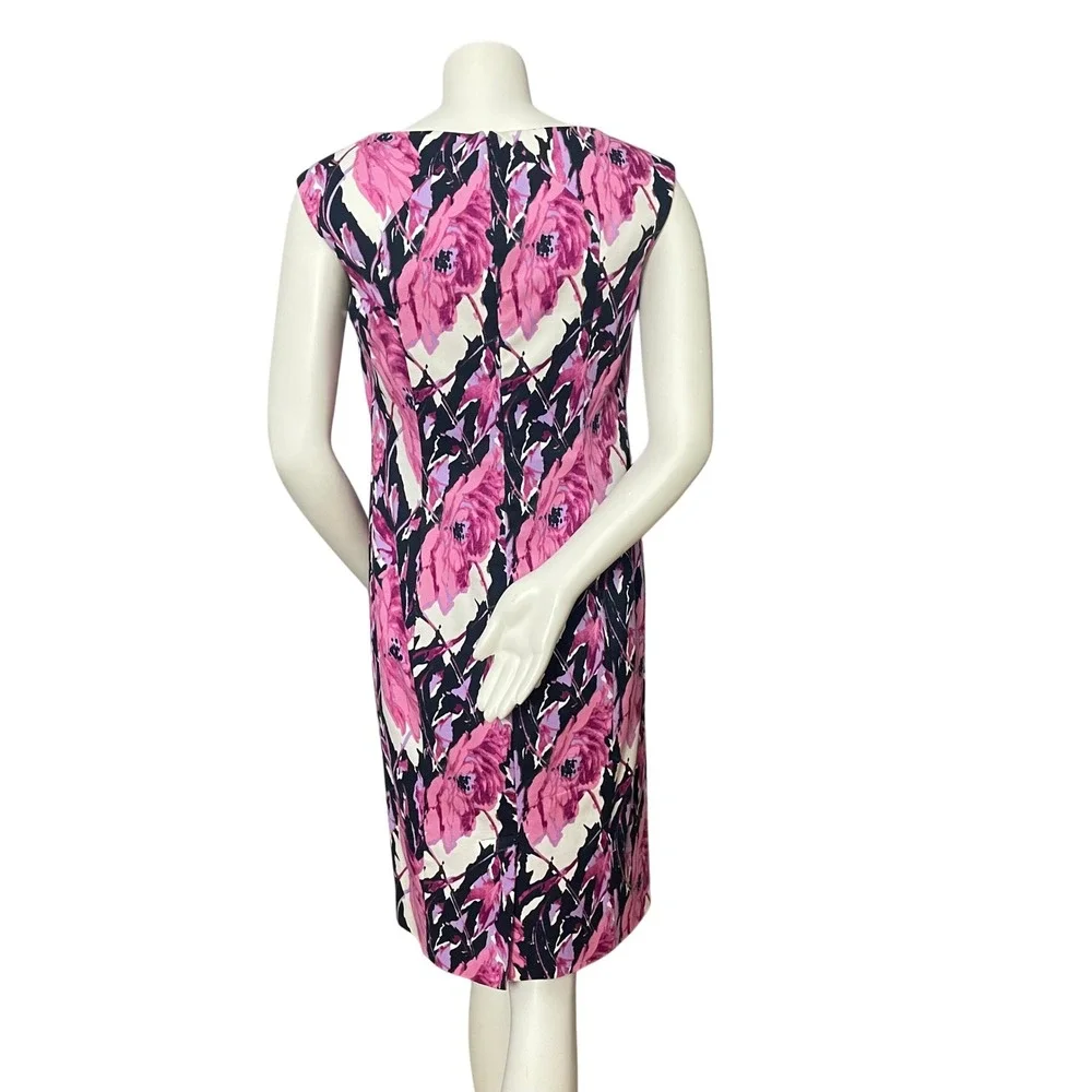 Talbots Sheath Dress Floral Print Size 4 Colorful Professional Office Garden